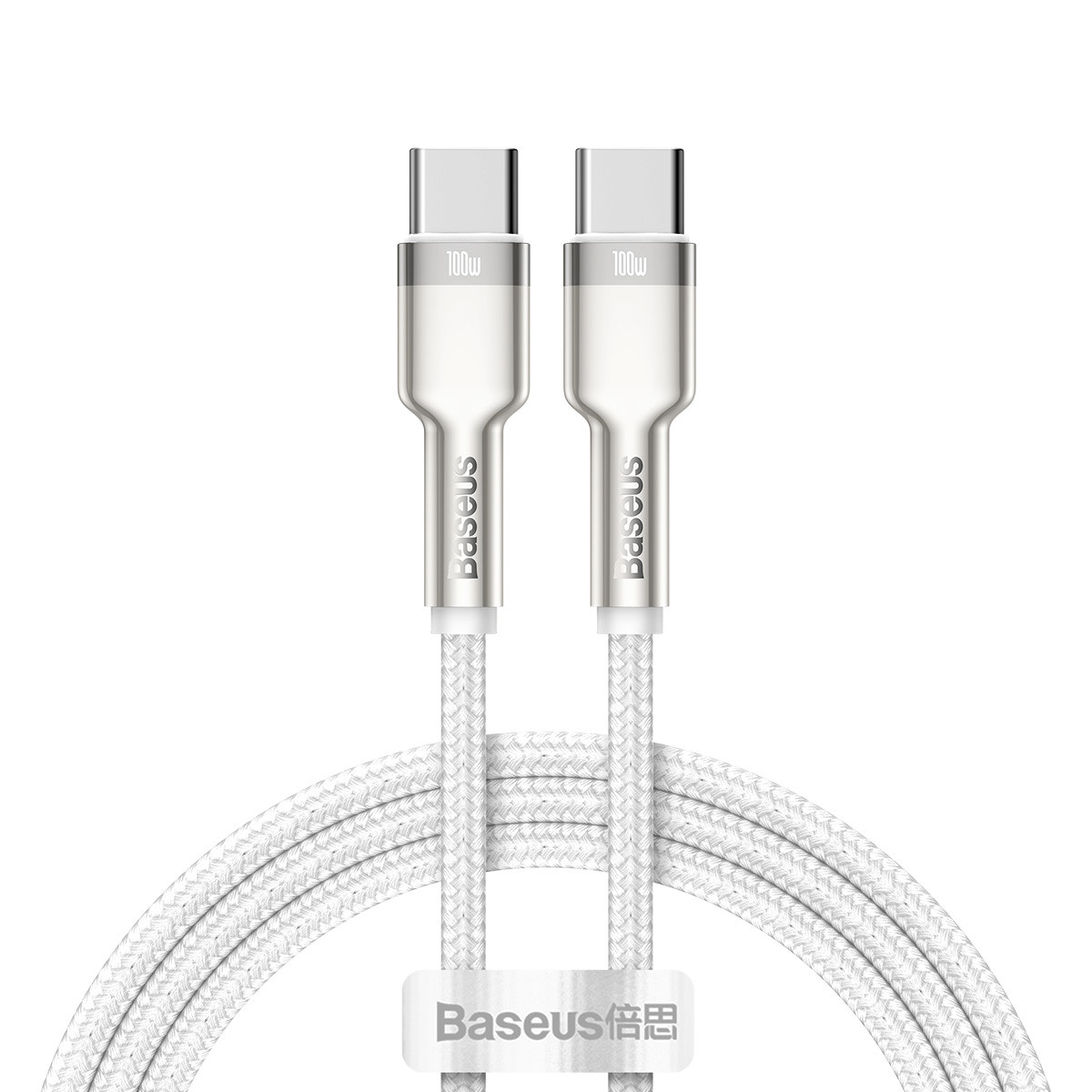 Кабель Baseus Cafule Type-C to Type-C PD 100W 1M Білий (CATJK-C02)