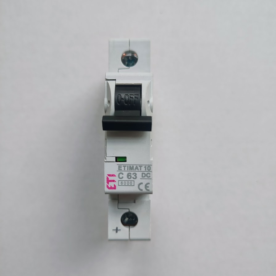 Автоматичний вимикач ETI ETIMAT DC 63A 10 1p (6kA) постійного струму 002137722