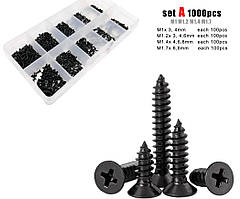 Набір Саморізів 1000шт/M1;M1.2;M1.4;M1.7 з Потайною Головкою SPEC (SP-2401000)