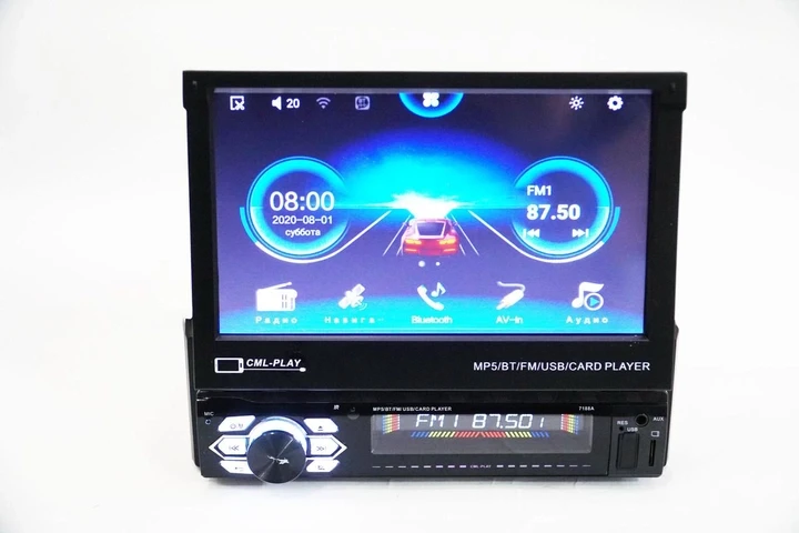 Автомагнітола 7188А (1Din 7"сенсорним екраном + GPS + Bluetooth + пульт на кермо)