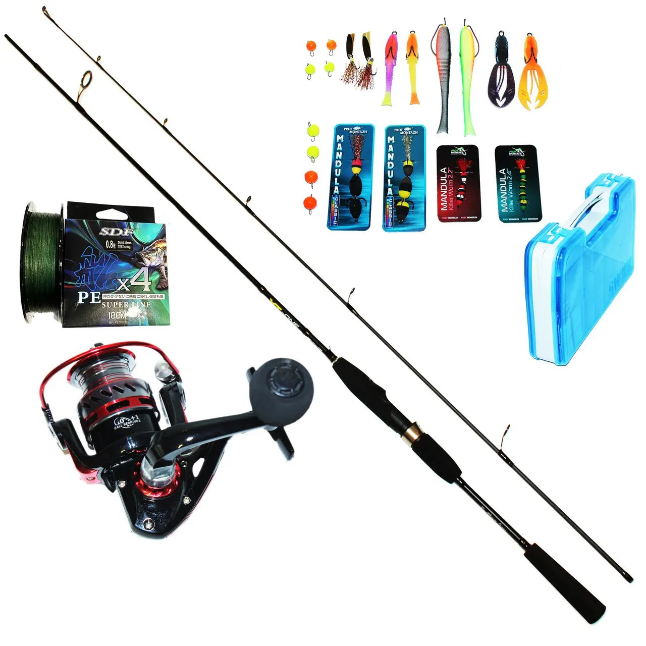 Набір для джигового лову хижої риби (судак, щука, окунь) 2.40 м. Мандула, фото 1