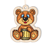 Новогодняя игрушка Медвежонок с медом ля вышивки бисером. Цена указана без бисера