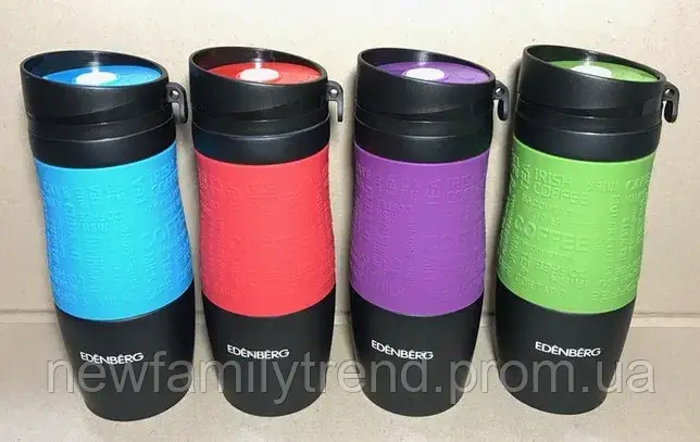 Термокухоль вакуумний із неіржавкої сталі 380 мл для кави та чаю Edenberg EB-625 Термо чашка металева термос, фото 1