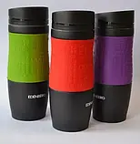 Термокухоль вакуумний із неіржавкої сталі 380 мл для кави та чаю Edenberg EB-625 Термо чашка металева термос, фото 2
