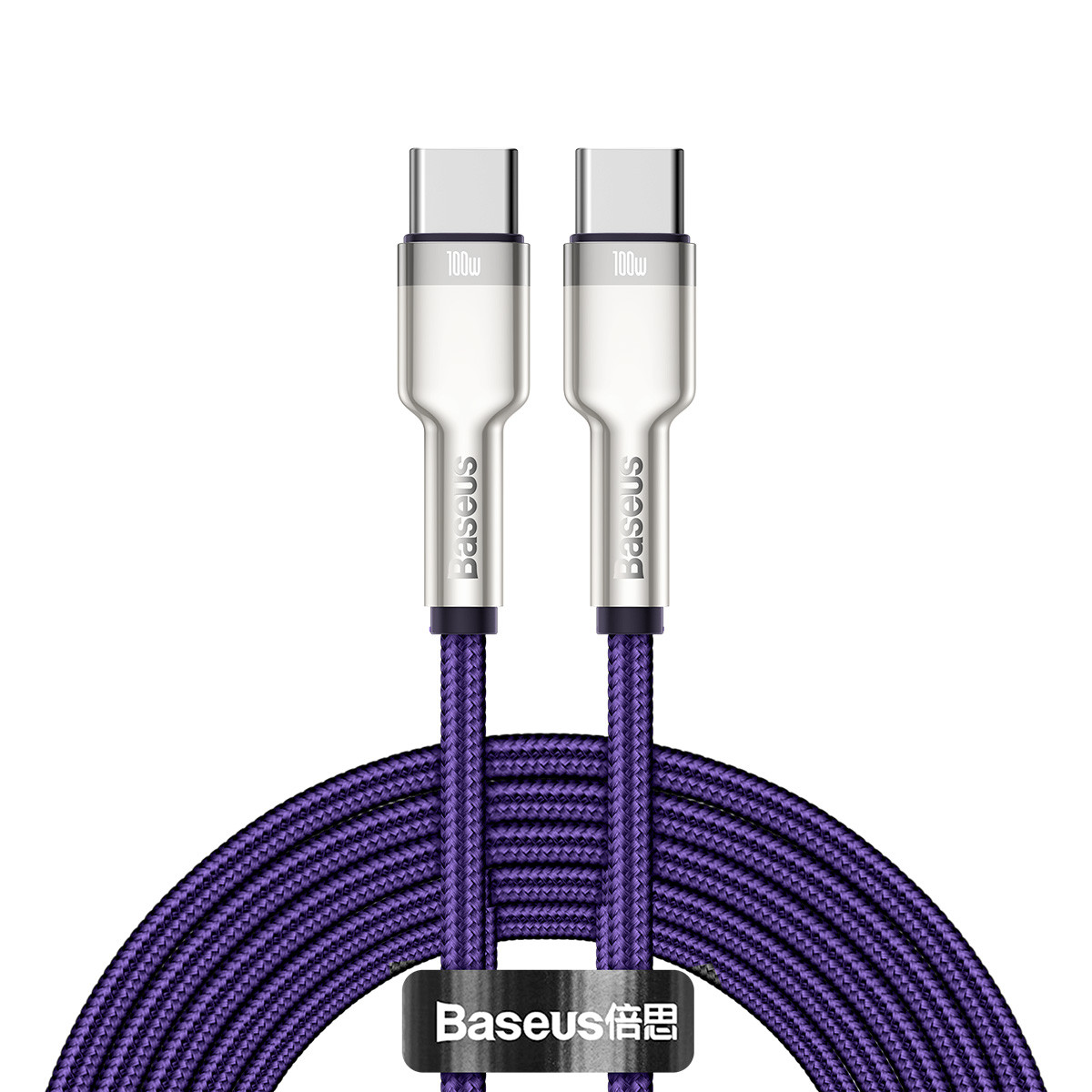 Кабель Baseus Cafule Type-C to Type-C PD 100W 2M Фиолетовый (CATJK-D05)