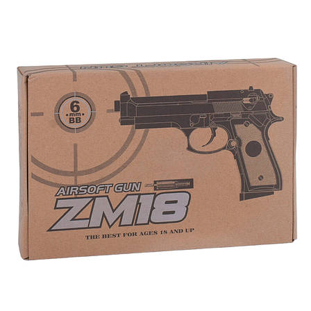 Іграшковий пістолет на кульках Беретта 92 металевий CYMA ZM18 Beretta M92, фото 3