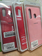 Чохол silicone case for Samsung A20/30 (A205/305) червоний,рожевий