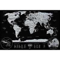 Скретч карта 1DEA.me Travel Map Weekend Black World (silver) (13073) - Топ Продаж!