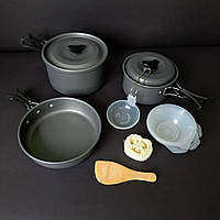 Походный набор посуды Cooking Set SY-500 для приготовления на 3 персоны анодированный алюминий для горелок BF