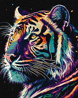Картина за номерами — Фантастичний тигр із фарбами металік extra 40х50 см
