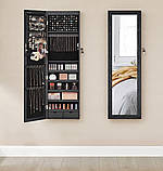 Дзеркало шафи підвісна для біжутерії з LED-підсвіткою під Чорне дерево, фото 5