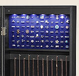 Дзеркало шафи підвісна для біжутерії з LED-підсвіткою під Чорне дерево, фото 3