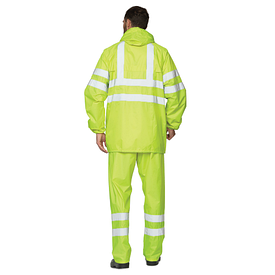 Спеціальний вологозахисний сигнальний костюм зі світловідбивною стрічкою лимонного кольору для подорожників BF