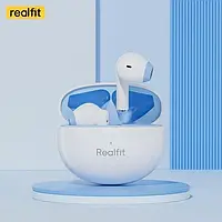 Беспроводные наушники Realfit F2, White, Bluetooth 5.3,с микрофоном, сенсорное управление