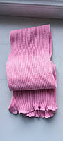 Детский вязаный шарф однотонный розовый для девочки