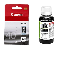 Картридж Canon PG-40 Black (0615B025) + Чорнило Colorway CW520BK01 Black 100мл