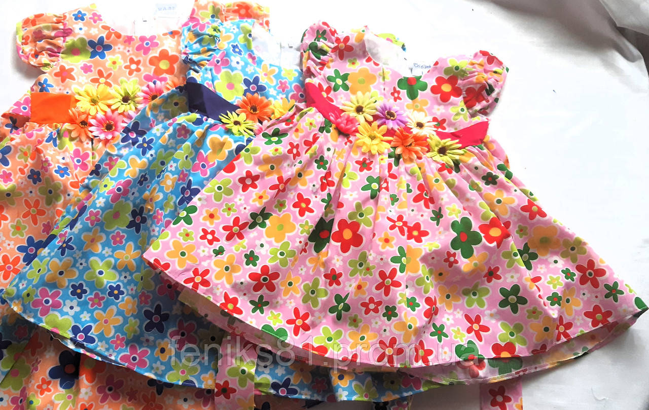 Тонка літня дитяча святкова сукня, бавовна, на дівчинку 1-2, 2-3 роки, зріст 80-92, 92-98 см