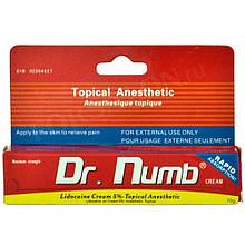 Первинна анестезія Крем анастетик Dr.Numb 5% Topical Anesthetic, 10 г