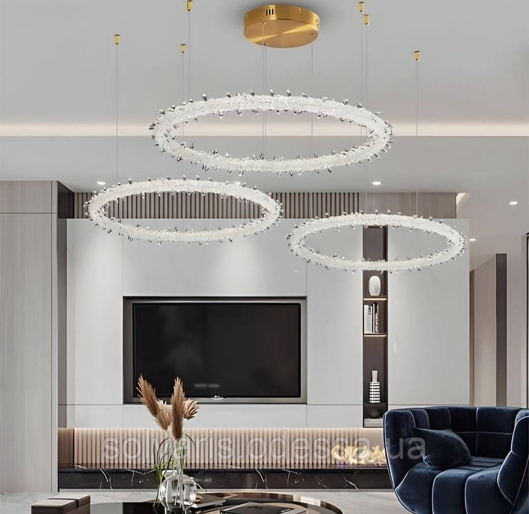 Люстра сучасна 222053-3 (золото,хром) (80*60*40см), фото 1