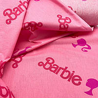 Турецька бавовняна тканина ранфорс "Барбі на рожевому" 240 см, фото 2