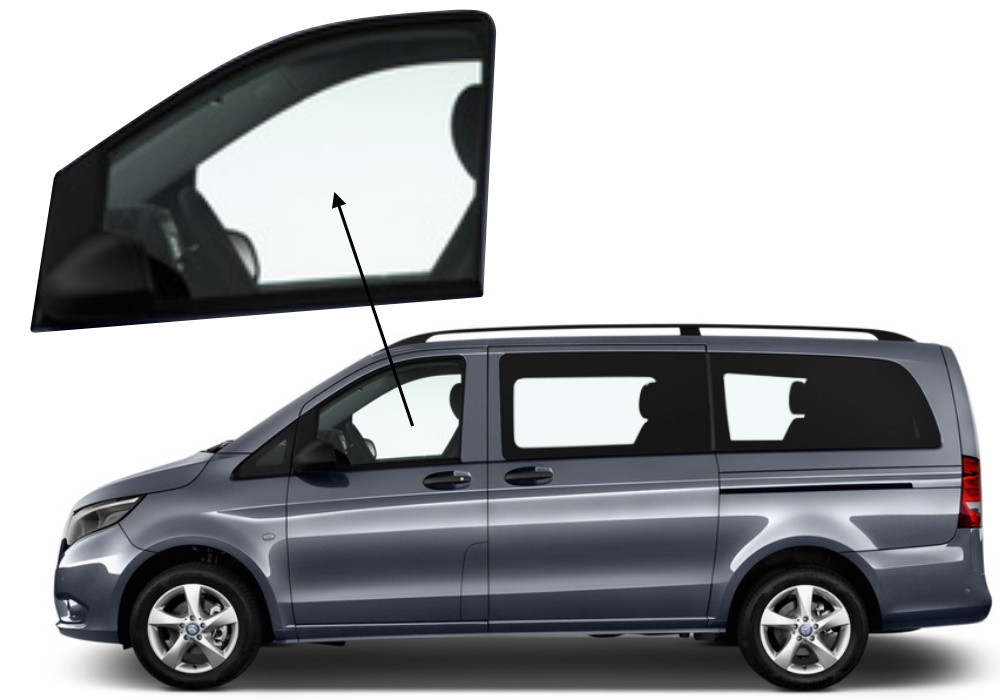 Бічне скло Mercedes Vito 2014-2019 передніх дверей ліве, фото 1
