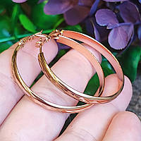 Сережки-кільця діаметр 4см Xuping медичне золото позолота 18К с1365