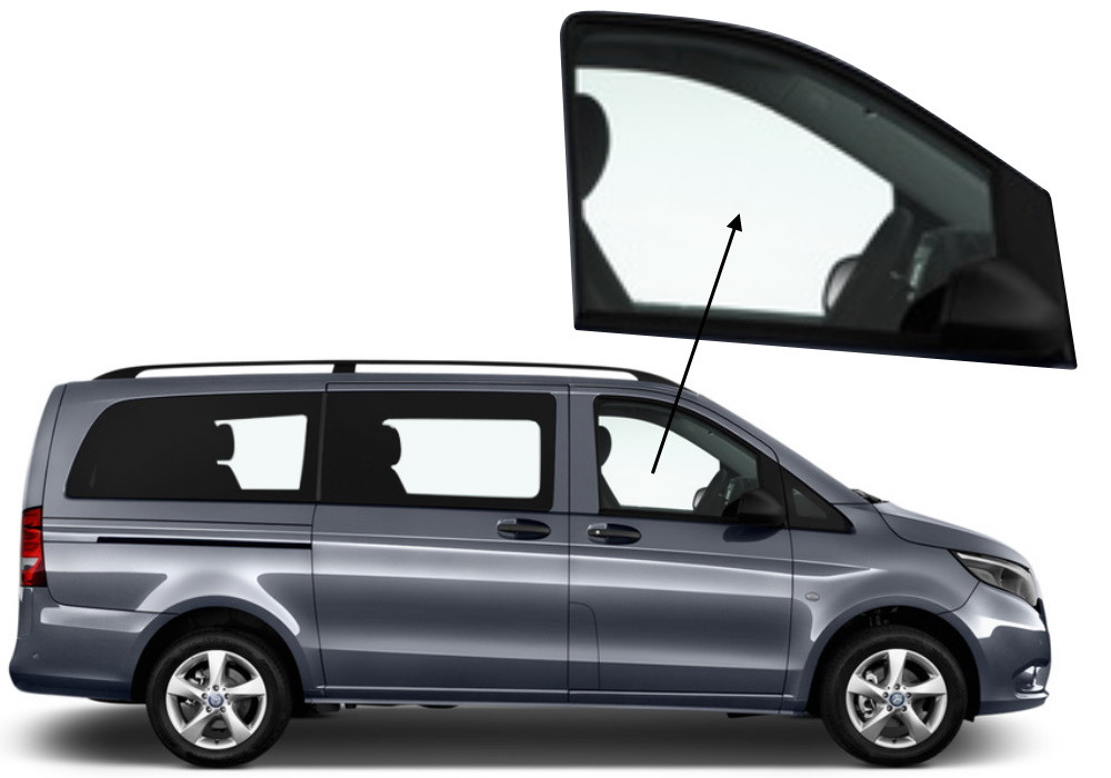 Бічне скло Mercedes Vito 2014-2019 передніх дверей праве, фото 1