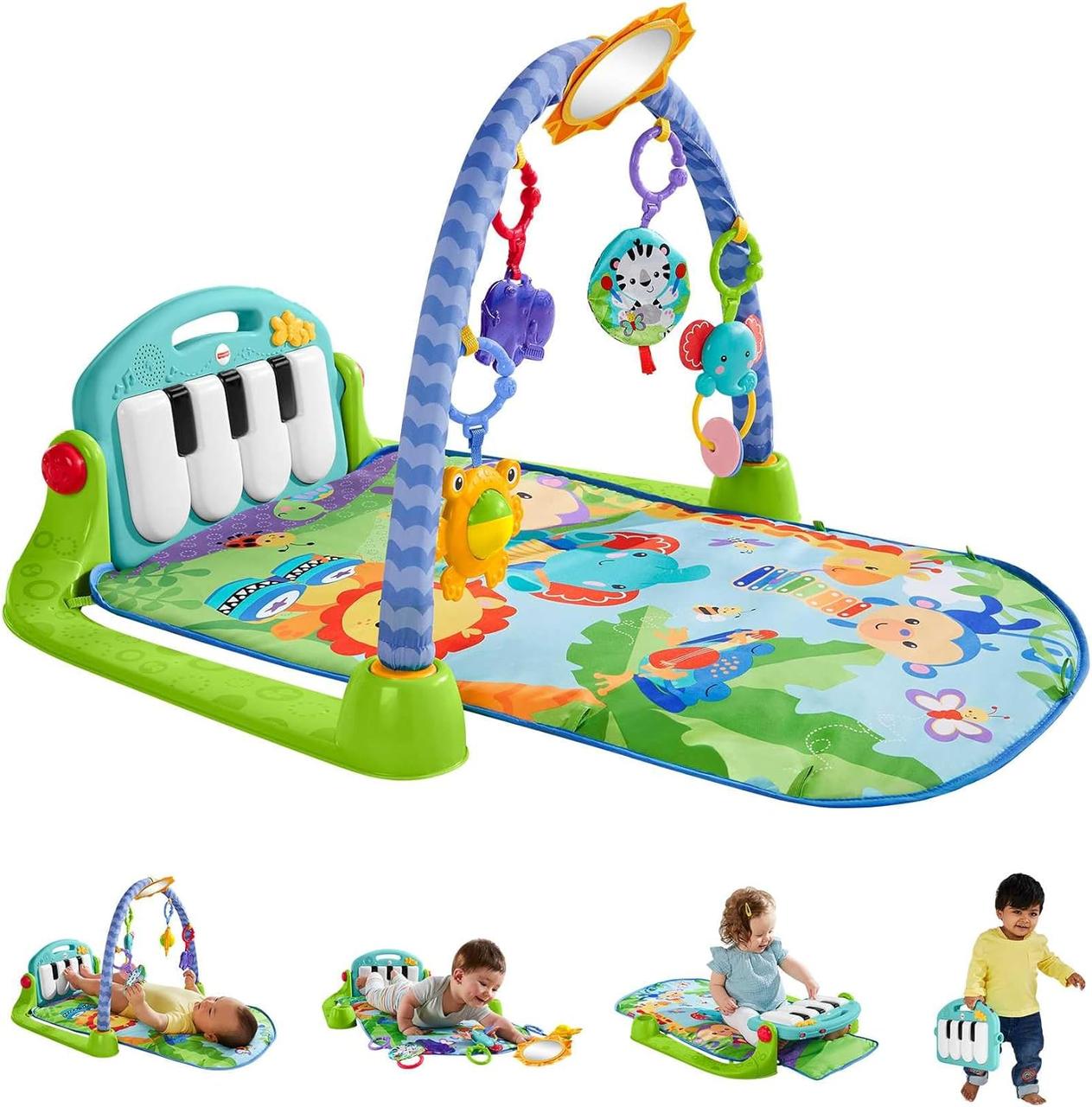 grion прайс розвивальний килимок "Піаніно" 3в1 з 0+ Fisher-Price Kick and Play Piano Gym Оригінал зі США