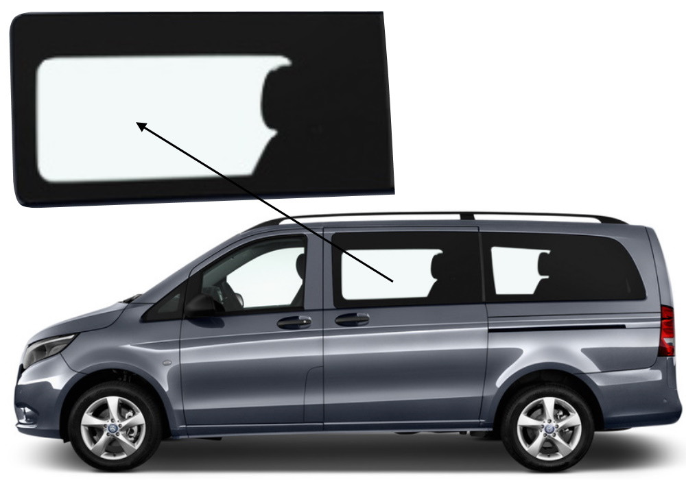 Бічне скло Mercedes Viano 2014-2023 салону переднє ліве, фото 1