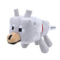 Плюшевая мягкая игрушка для детей волк или собака с игры Minecraft, герой серая собака с видео игры майнкрафт