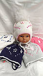 Шапка дитяча в'язана на флісі, фото 2
