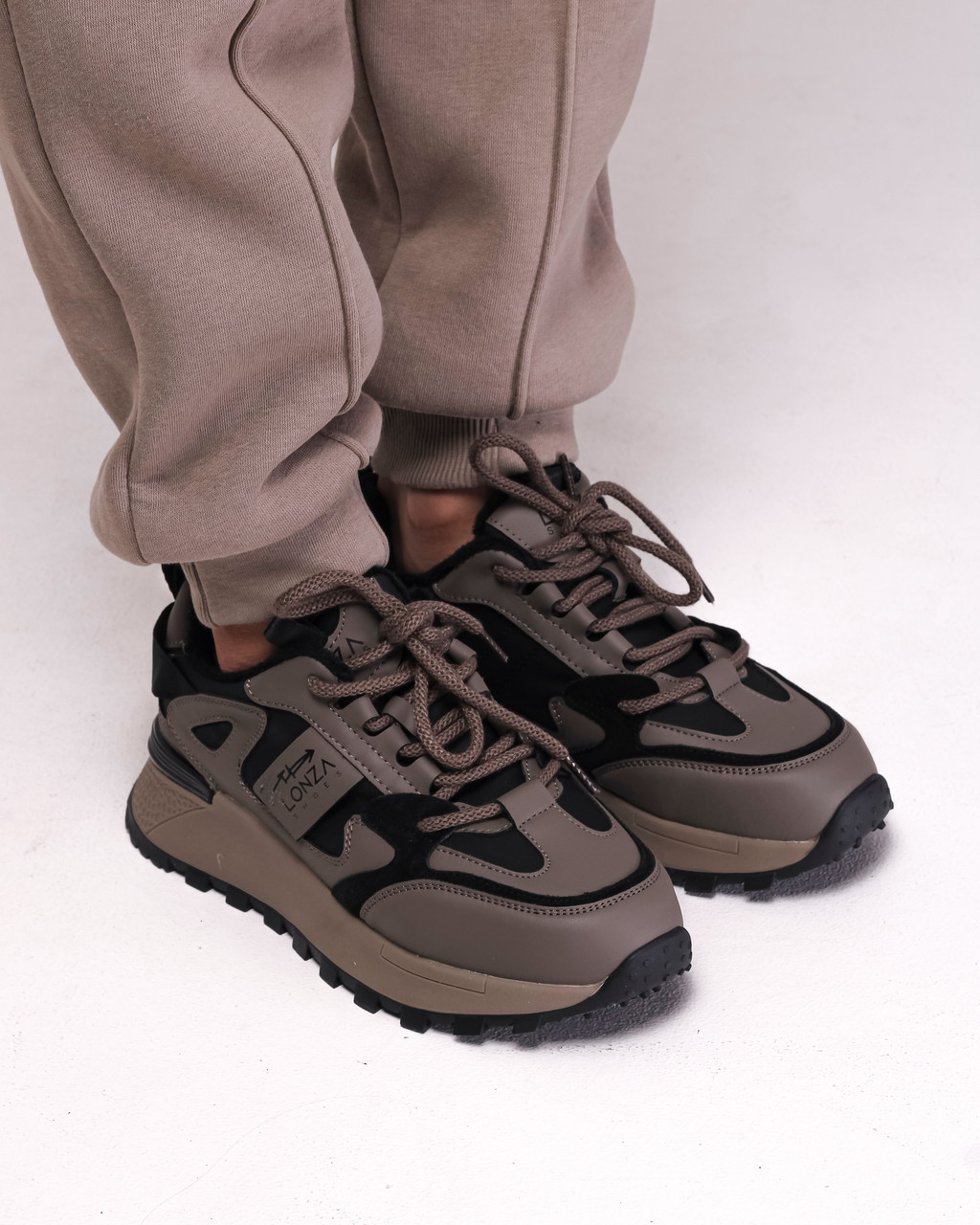 Кросівки Prima d'Arte 23015 36 чорні хакі шкіра