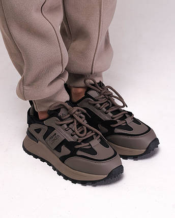 Кросівки Prima d'Arte 23015 36 чорні хакі шкіра, фото 1