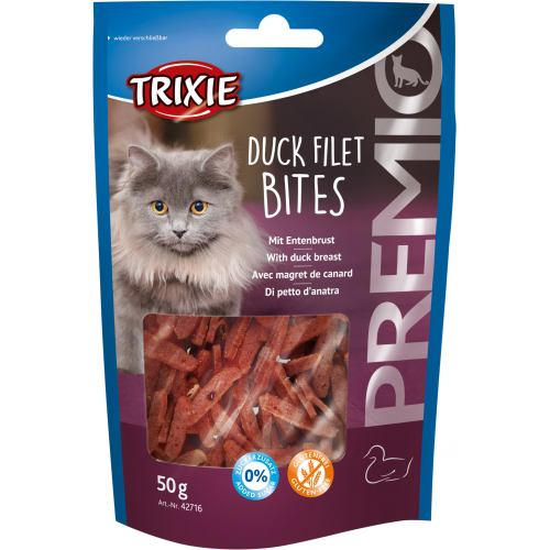 Ласощі для котів Trixie (Тріксі) Premio Duck Filet Bites із сушеного філе качки 50 г