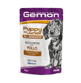 Gemon  Puppy & Junior шматочки з куркою 100 гр.