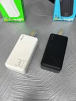 Повер банк 30 000mAh Gerlax черный/белый, мощная портативная батарея 30.000mAh портативный аккумулятор