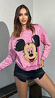 Жіночий светр трикотажний з Міккі Маусом рожевого кольору