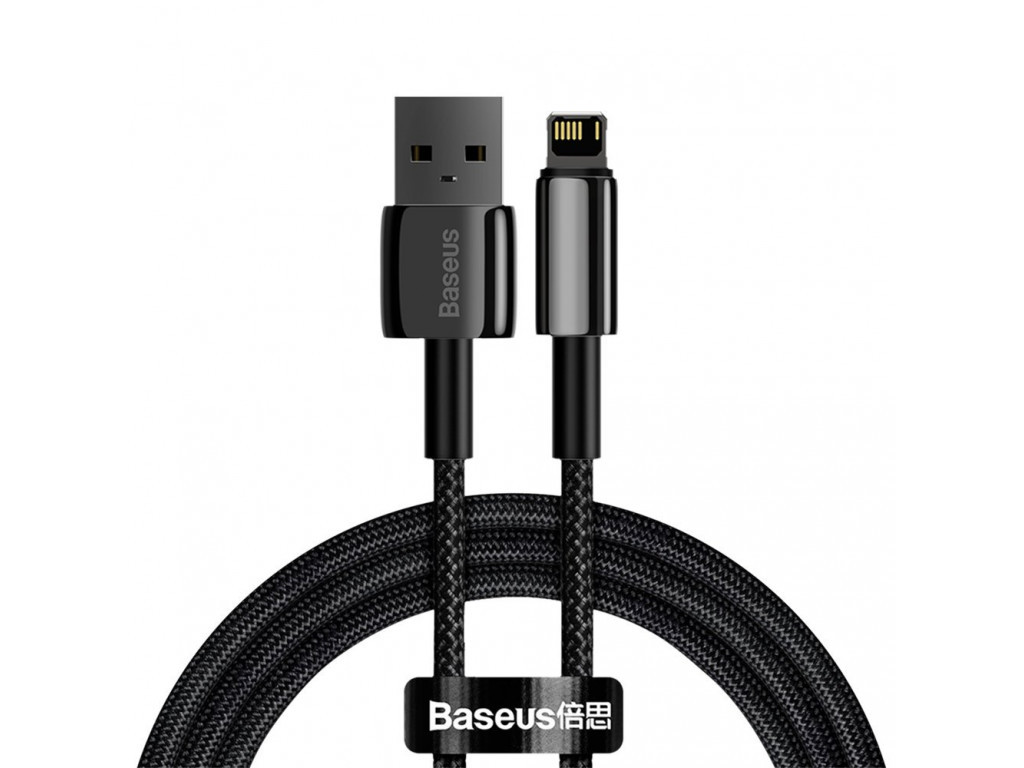 Кабель Baseus Tungsten Gold USB 2.0 to Lightning 2.4A 1M Чорний (CALWJ-01)