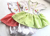 Тонка літня ошатна дитяча сукня з шортиками, бавовна, на дівчинку 1-2 роки, зріст 80-92 см