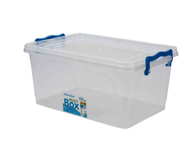 Контейнер пластиковый универсальный с крышкой и ручками низкий 8л 36*23 ...