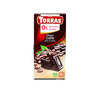 Шоколад веганский безглютеновый черный без сахара с кофе 75г Negro Cafe Torras