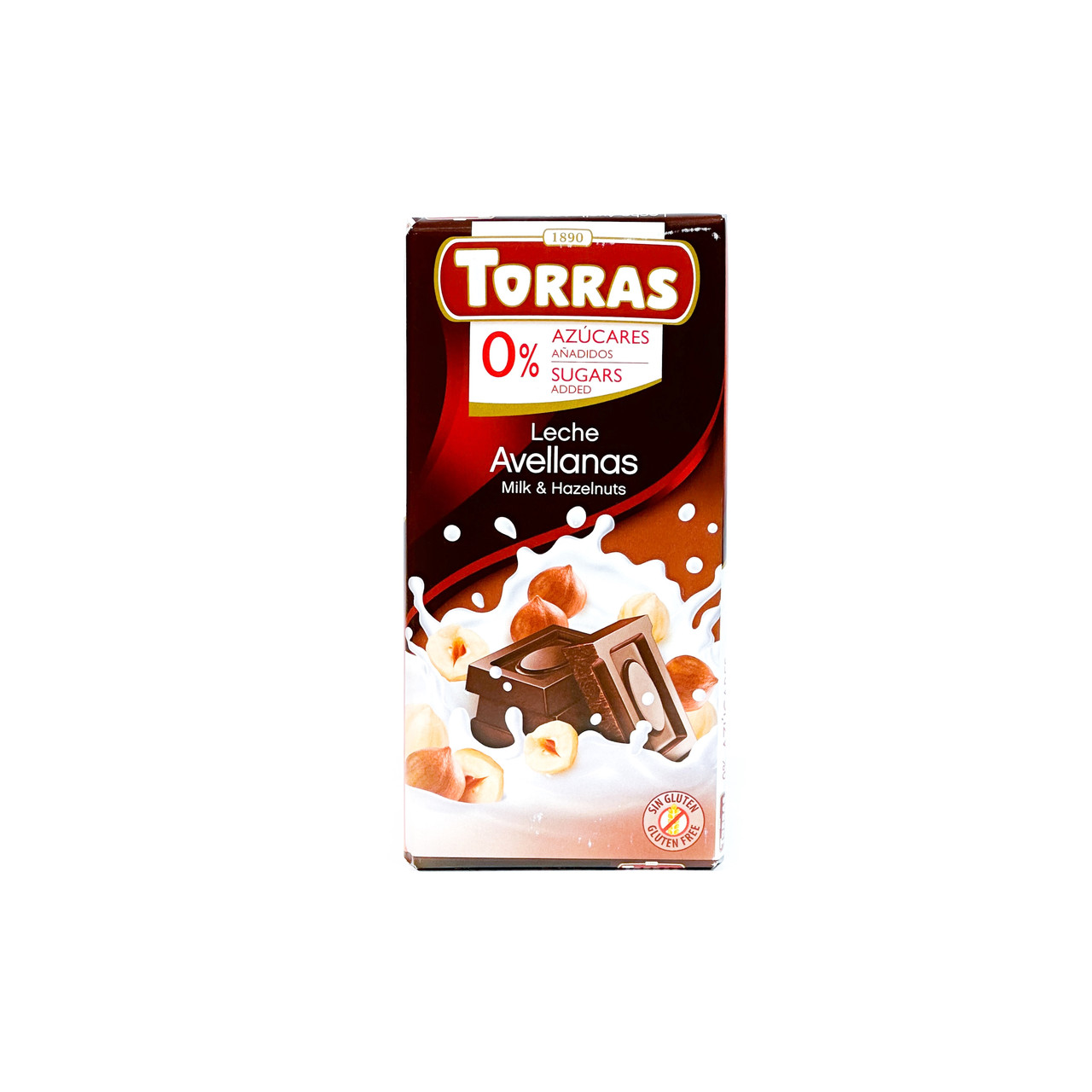 Шоколад молочний без цукру з фундуком 75г Torras, фото 1