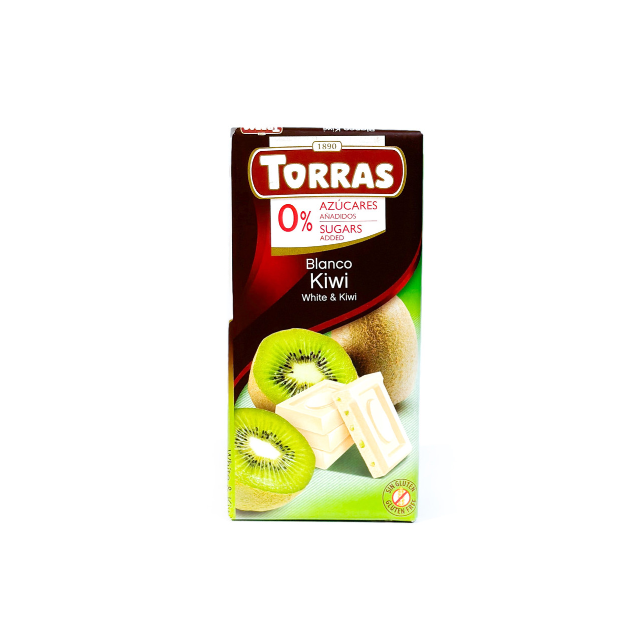 Шоколад безглютеновий білий з ківі без цукру 75г Blanco Kiwi Torras, фото 1