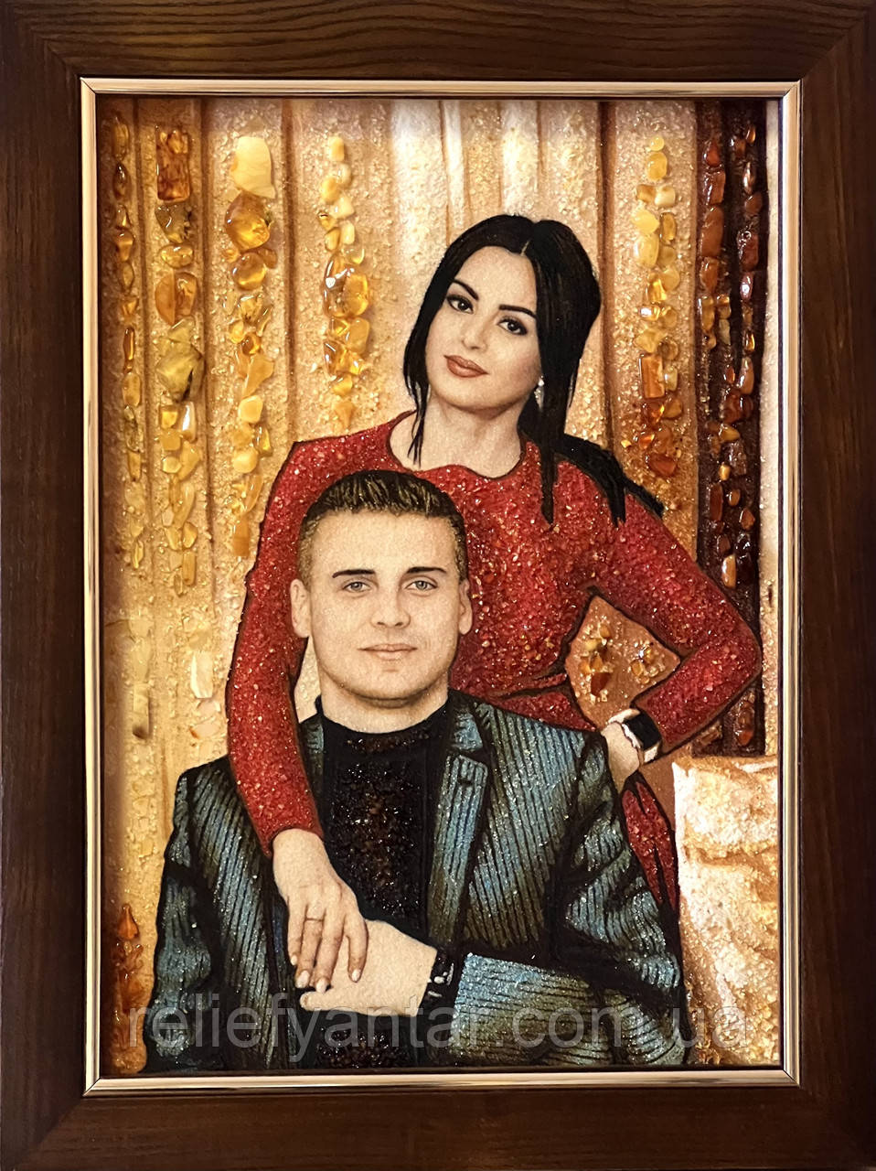 Картина з бурштину - портрет з бурштину, портрет по фотографії