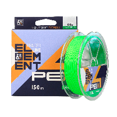 Шнур ZEOX Element PE X4 150м Fluo Green 0.185 мм