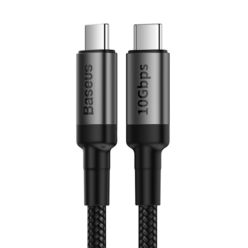 Кабель Baseus Cafule Type-C to Type-C PD3.1 Gen2 100W 20V 5A 1M Чорний/Сірий (CATKLF-SG1)