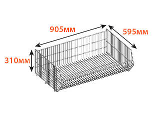 Корзина торгівельна оцинкована (890х600х300 мм) ТМ "KOLCHUGA" (Кольчуга), фото 2