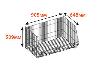 Корзина торгівельна оцинкована (890х650х500 мм) ТМ "KOLCHUGA" (Кольчуга), фото 2