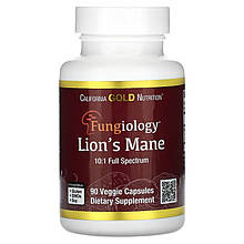 Ожина гребінчаста California GOLD Nutrition, Fungiology "Lion's Mane" гриб (90 капсул)