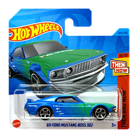 Машинка Базова Hot Wheels '69 Ford Mustang Boss 302 Falken Then and Now 1:64 HKJ48 Blue